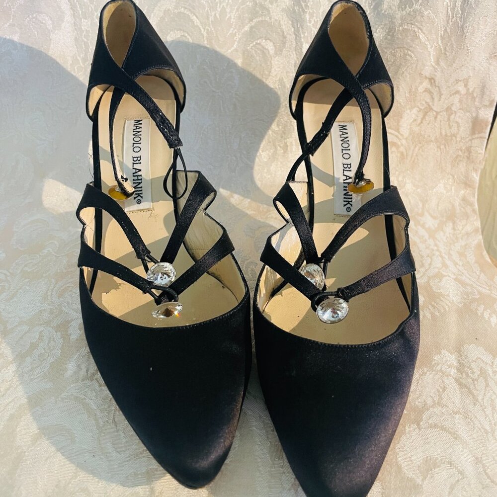 Manolo Blahnik Heels with Rhinestones: Sparkle in Style! Size 6.5 USA